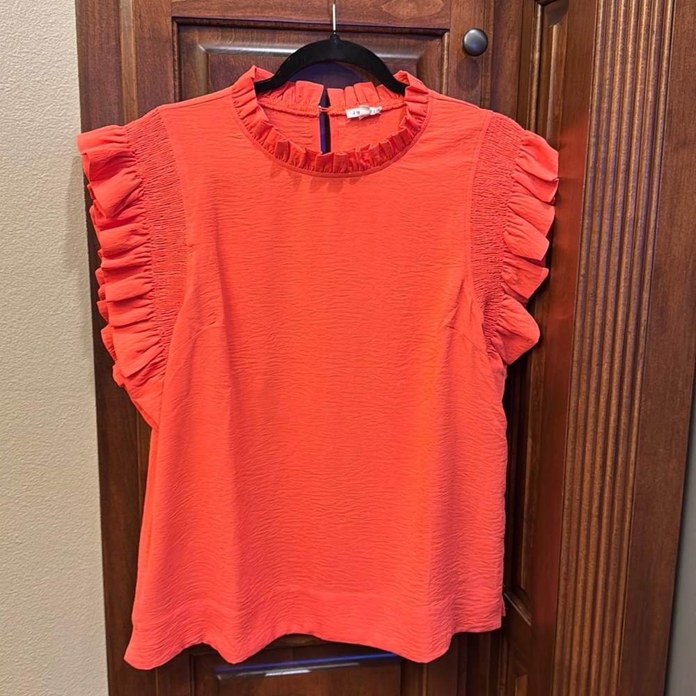 JODIFL Coral Orange Blouse Medium